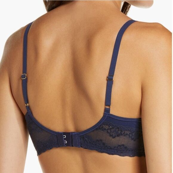 Natori Bliss Perfection Underwire Contour Tee Shirt Bra, Navy, Size 36D, NWT - Picture 2 of 4